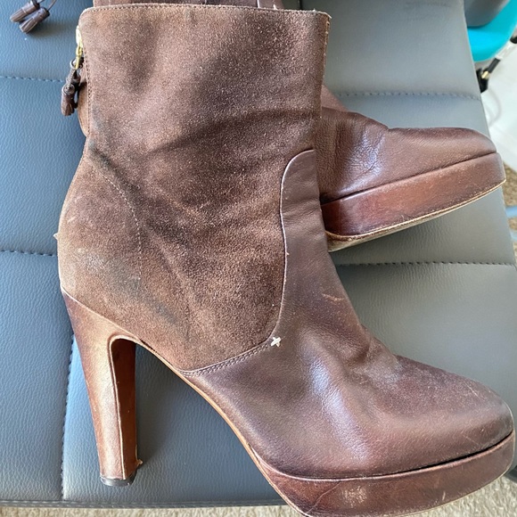 Rag & Bone Distressed Leather & Suede Brown Boots - Picture 2 of 6